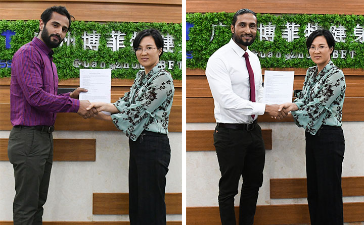 恭喜两位尼泊尔客户成为了花季传媒APP下载健身器材在尼泊尔的代理